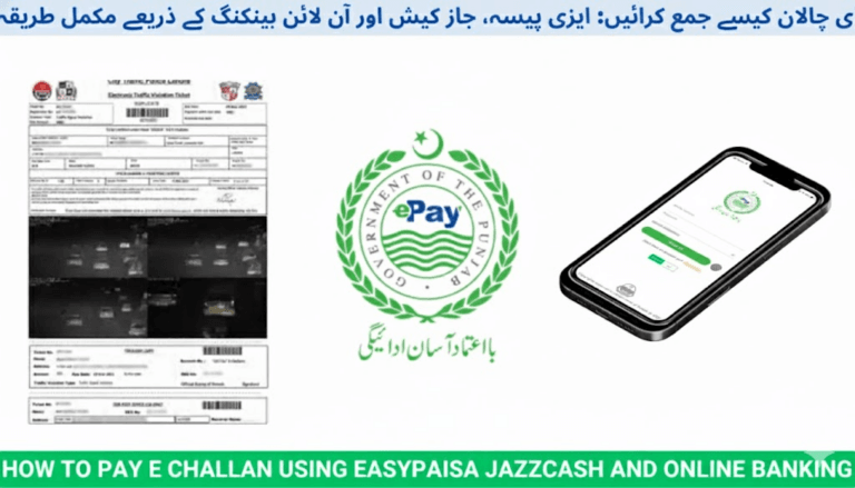 How to Pay E-Challan Using Easypaisa, JazzCash, and Online Banking (2025 Guide)